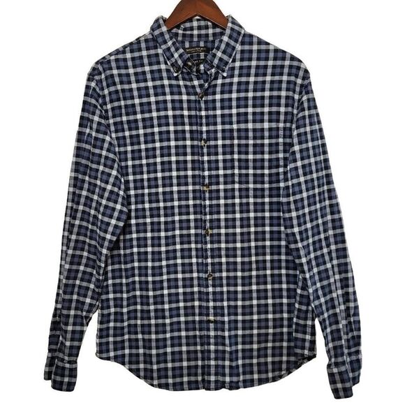 Banana Republic Mens Luxe Grant Fit Flannel Plaid Button Down Shirt Size Large - Picture 1 of 6